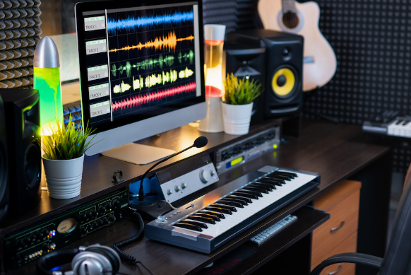 Stylish and Functional Music Studio Desk for the Modern Musician